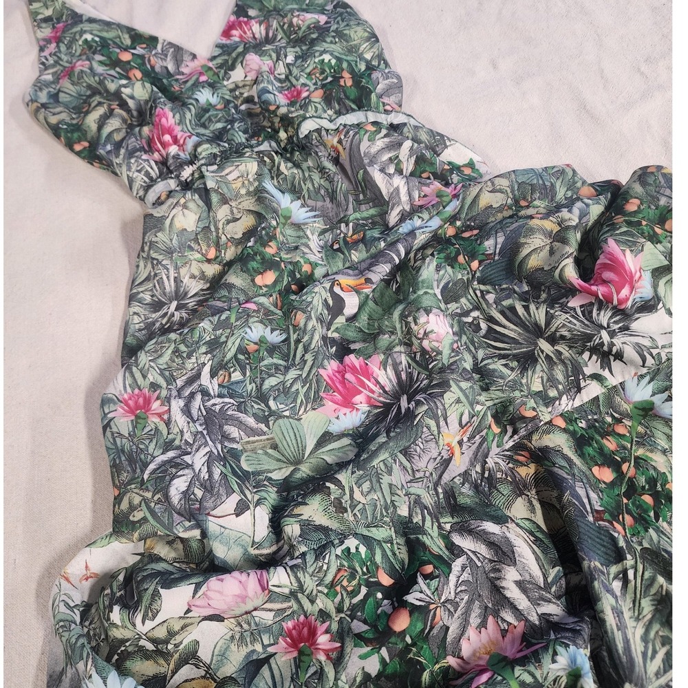 🌿Boho Floral Botanical Vacation Boho Maxi Dress. Tiered strech cottagecore Y2K